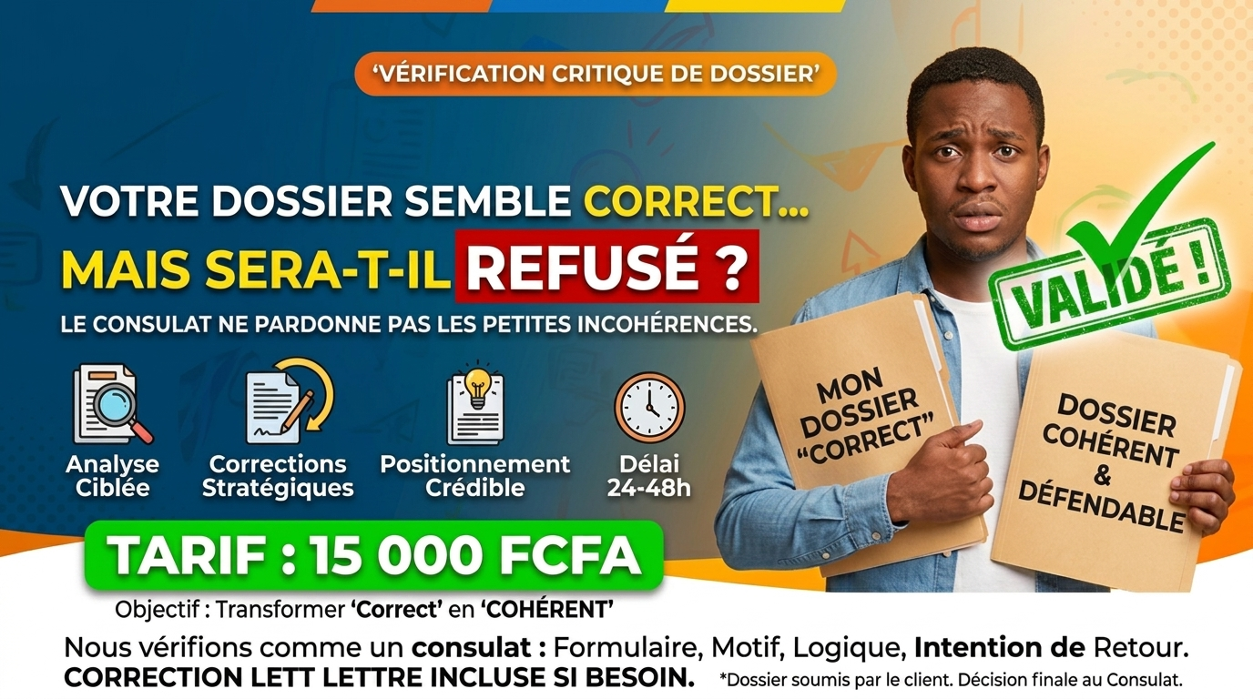 Contrôle de Cohérence Dossier Visa (pour dossier avec RDV dépôt déjà effectué)